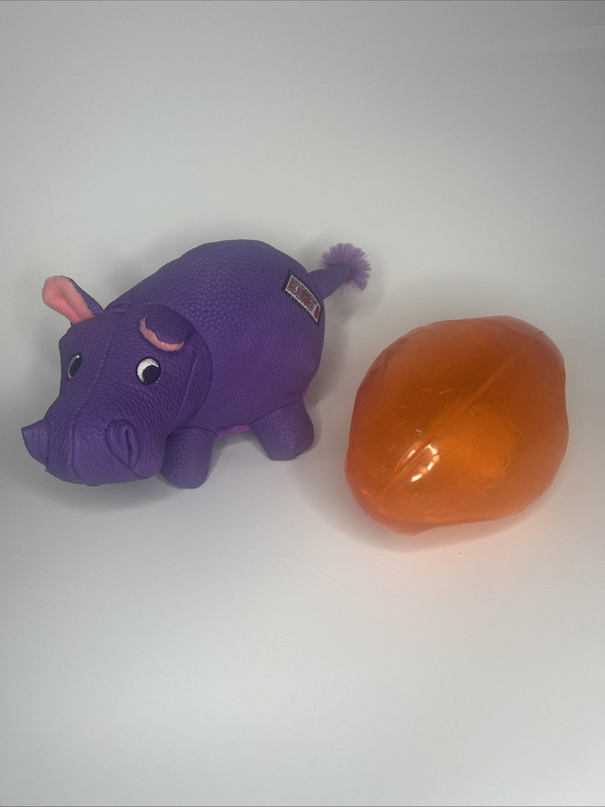 Lot of 2 KONG Dog Chew Toy Hippo Football Toys M/L