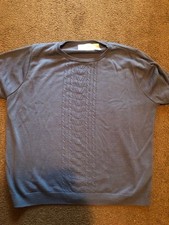 Alfred Dunner dusty blue short-sleeve sweater size M