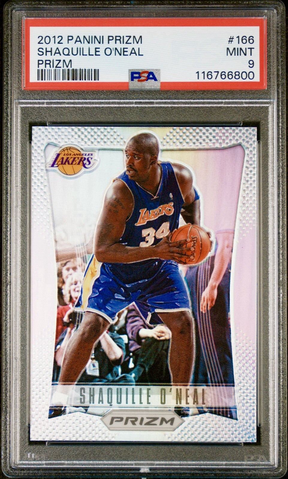 2012 Shaquille O’Neal Panini Prizm Silver Prizms PSA 9 MINT #166 Shaq O Neal SP
