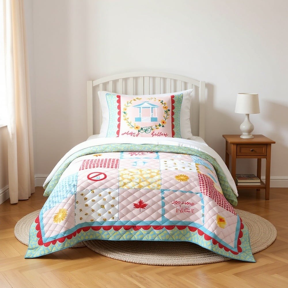 Warner Bros Gilmore Girls Cozy Patchwork Quilt and Sham Bedding Set TwinFull 11090₽