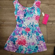 Vintage Roxanne One Piece Swimsuit Size 14/36C Bra Size Bluebpink Purple Floral