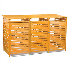 TRIPLE WHEELIE BIN STORAGE STORE SHED FOR RECYCLING HIDEAWAY OUTDOOR GARDEN TIDY