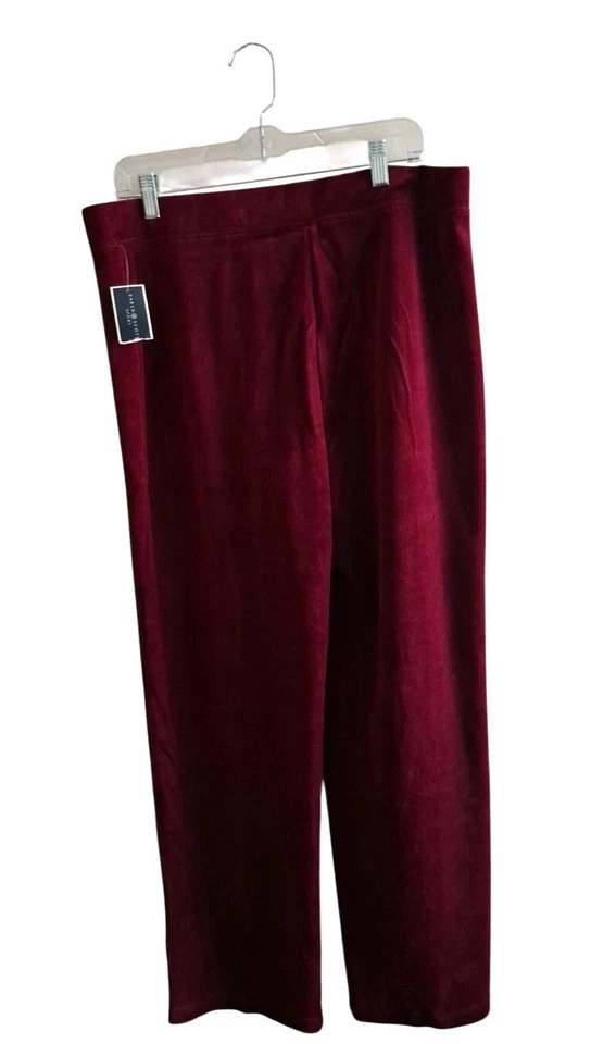 KAREN SCOTT SPORT LARGE STRETCH KNIT VELOUR PULL UP ELASTIC WAIST PANTS NEW - Image 2 of 3