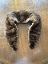 Vintage Brown Mink Fur Round Collar Trim Authentic