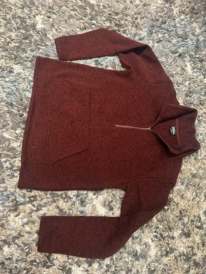 Eddie Bauer Women s Half Zip Fleece Pullover Burgundy Long Sleeve Size M