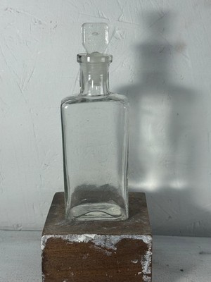 Antiker kleiner Klarglas Apotheker Flakon um 1880-1910 Basis Medizin Tinte Parfüm