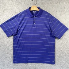 Champion C9 Golf Polo Shirt Mens Large Purple Striped Duo Dry Short Sleeve