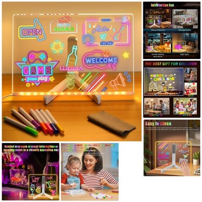 Colorful Glowing Acrylic Dry Erase Board - Perfect for Kids' Creativity