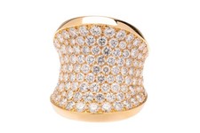 Cartier Chalice Large 6.6ct Diamond 18k Gold Cocktail Ring Size 54/N Service