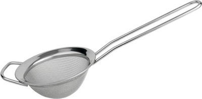 Grunwerg ST-3004 feinmaschig, mit poliertem Rand und Griff, Silber, 4-Inch,