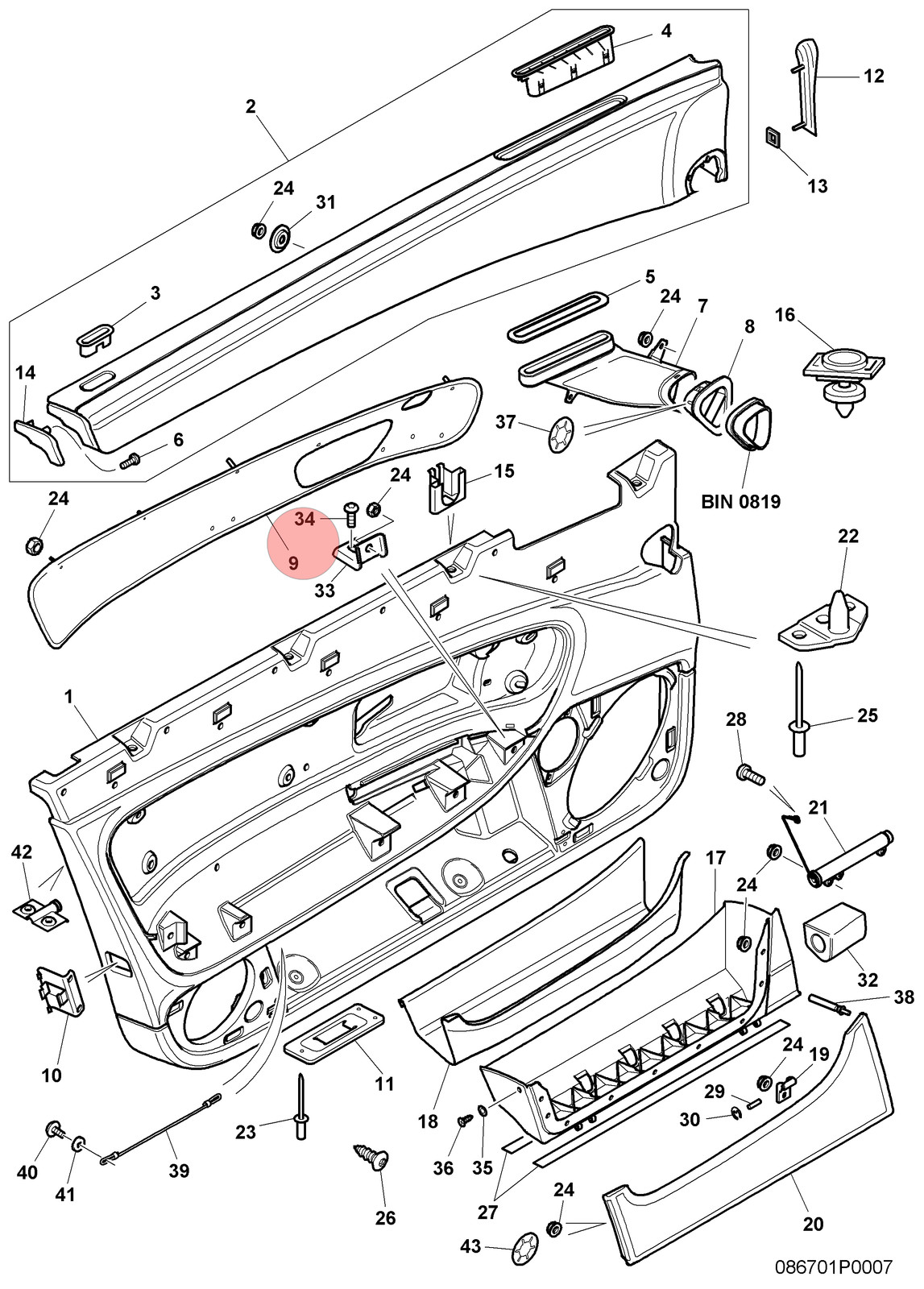 04-11 BENTLEY CONTINENTAL GTC FRONT RIGHT DOOR PANEL TRIM HANDLE ASSEMBLY OEM