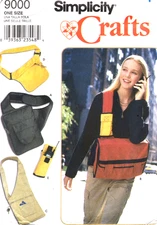 Bags in 4 Styles and Cell Phone Holder Simplicity Sewing Pattern 9000