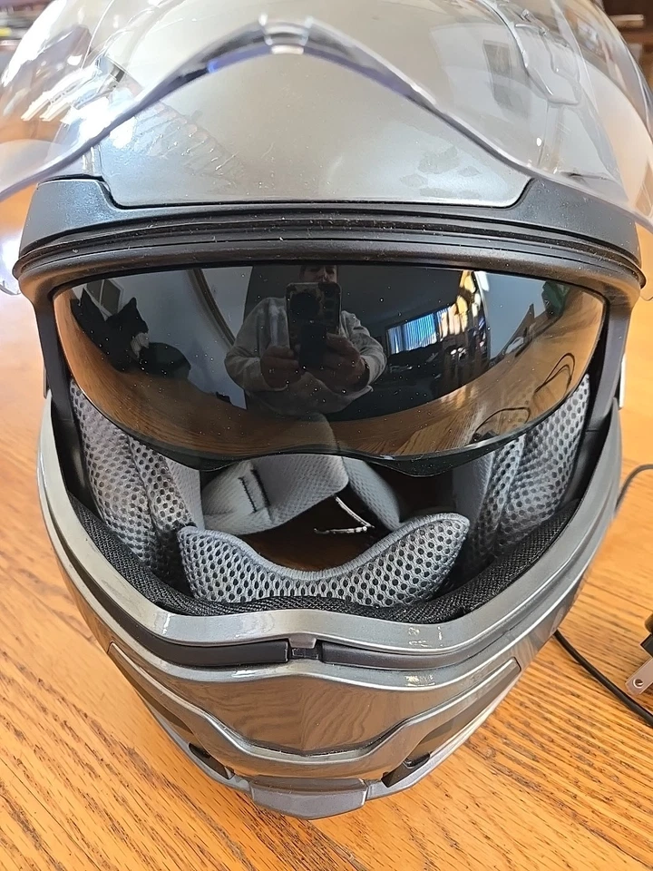 Hawk ST-1198 Gray Transition 2-in-1 Motorcycle HELMET - Size XL W/Hawk Comms - Image 4 of 4