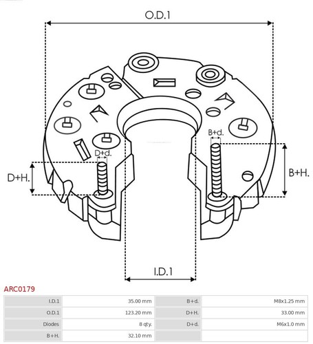 RECTIFIER ALTERNATOR ARC0179 FOR VOLVO 3090431 - Picture 4 of 10