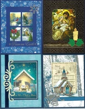 Handmade  RELIGIOUS CHRISTMAS CARDS - #C22  -  lot of 4