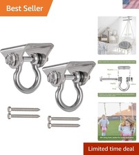 Set of 2 Heavy Duty 180  Swing Hangers, Stainless Steel Swing Hook for Ceilin...