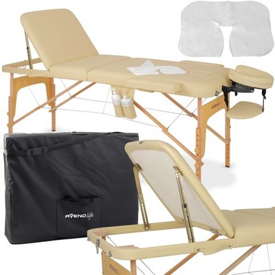 Habys Bianca Massageliege Klappbar aus Holz mit 3 Zonen 185×70cm  inkl. Tasche