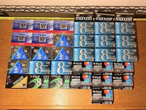 HUGE LOT OF 31 8mm Camcorder Video 8 Tapes Blank 120 New Sealed Sony Maxell Fuji