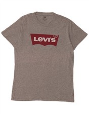 Levi's Herren Grafik T-Shirt Oberteil Medium Grau Baumwolle AX23