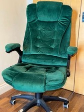 Green Velvet Office Chair with Swivel Computer Desk Executive Chair with Wheels