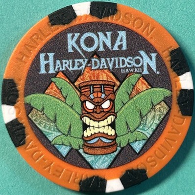 Harley Davidson Wide Print Poker Chip from Kona HD in Waikoloa, Hawaii    TIKI
