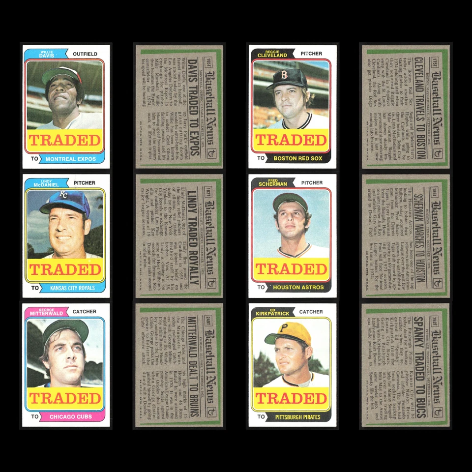 Lote de 50 tarjetas de béisbol vintage 1974 Topps en muy buen estado conjunto MLB colección de distribuidor a granel Foto 4 de 4