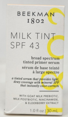 Beekman 1802 Milk Tint  SPF 43 Tinted Primer Serum Light 1.0 fl oz New in Box