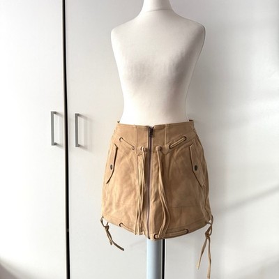 Free People Sierra Minirock US 2 UK 6 UVP 140£ Vegan Wildleder A-Linie Tessel