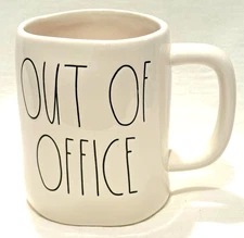 Rae Dunn Artisan Collection "OUT OF OFFICE" Ceramic Coffee Mug