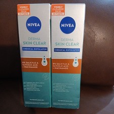 2 x Nivea Derma Skin Clear Chemical Exfoliator 40ml Liquid Exfoliator new