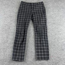 Old Navy Pants Womens 4 Black Plaid High Rise Pixie Ankle Slim Stretch Office