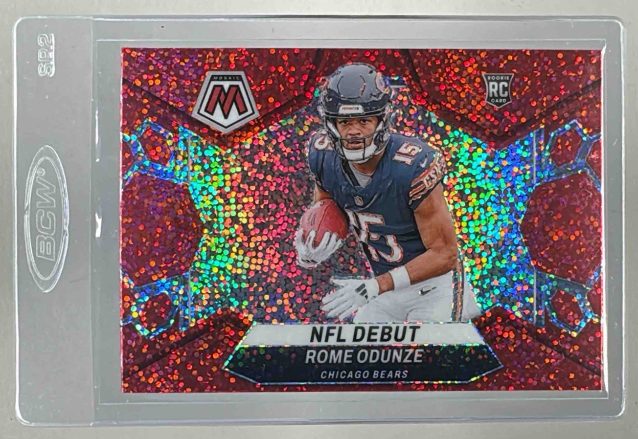 Rome Odunze 2024 Panini Mosaic #281 Red Sparkle Prizm RC NFL Debut