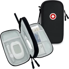 Diabetic Supplies Travel Case, Carrying Bag Organizer for Diabetes Testing Kit,