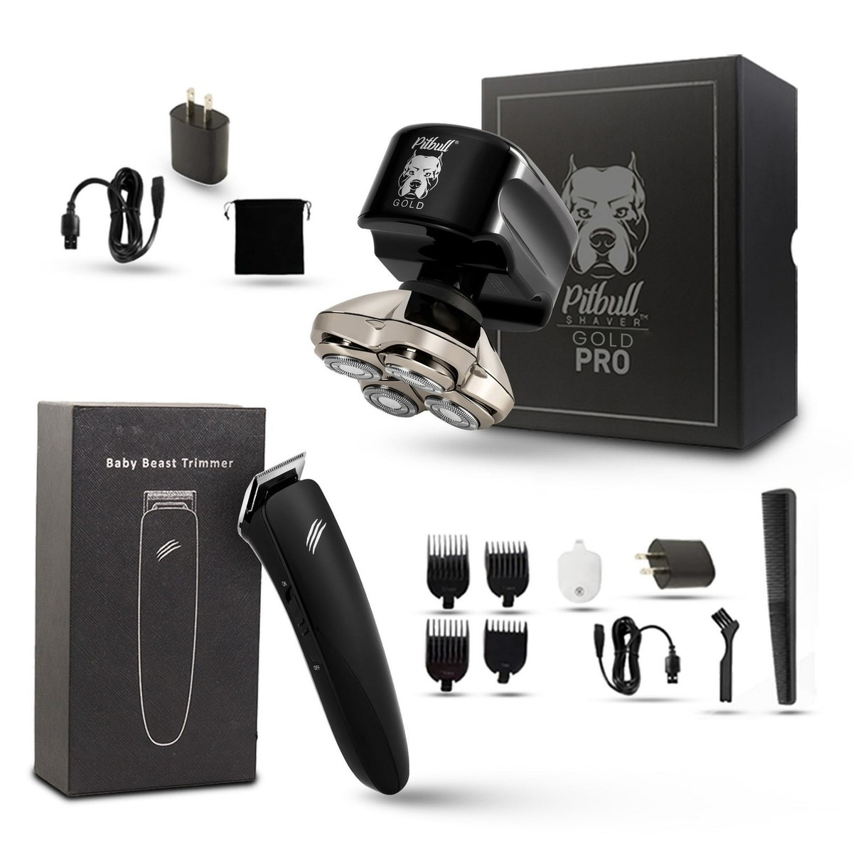Skull Shaver PBG-PRO-BBT-US Pitbull Gold PRO Electric Razor & Baby