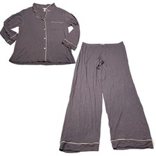 Eberjey Gisele Modal Long Sleeve Pants PJ Pajama Set Purple Sz Large