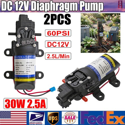#ad 2Pack 12V Water Pump 60PSI Self Priming Pump Diaphragm High Pressure Auto Switch $39.99