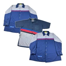 Lot Of 3 Red Kap Mechanic Work Shirt Sz XL Blue Red Shop Color Block Stripe