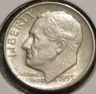 Silver Dime - Roosevelt - 1953-D (Rev tarnish spot) [Set break]