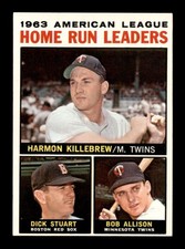 1964 Topps #10 Killebrew/Allison/Stuart AL Home Run Leaders EXMT+ X3662054