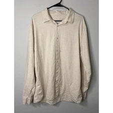 New Rhythm Livin Men's Classic Linen Long Sleeve Shirt, Tan Size XL