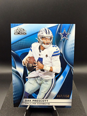 2025 Topps Chrome Black Dak Prescott Blue Refractor #30 37/150 Dallas Cowboys