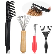 4 Pcs Hair Brush Cleaner Tool Set Comb Cleaner Barber Brush for Salon Home