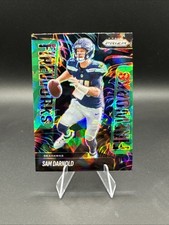 2025 Panini Prizm Sam Darnold #3 Green Cracked Ice Fireworks Seattle Seahawks