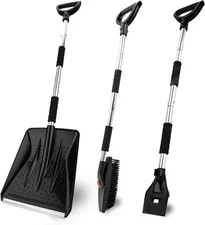 OCGIG 3-in-1 Portable Collapsible Snow Shovel Kit
