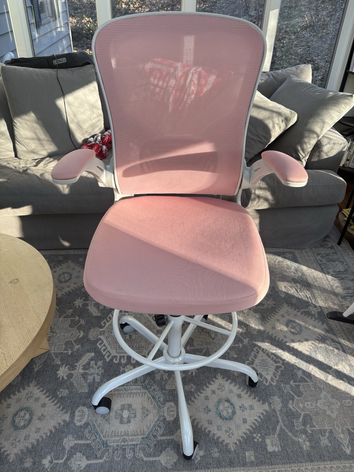 With Ergonomic Lumbar Support For Home, Office, Bedroom, 250lbs, Pink