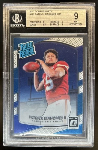 2017 Panini Donruss Optic Patrick Mahomes II RC Rated Rookie #177 Chiefs BGS 9