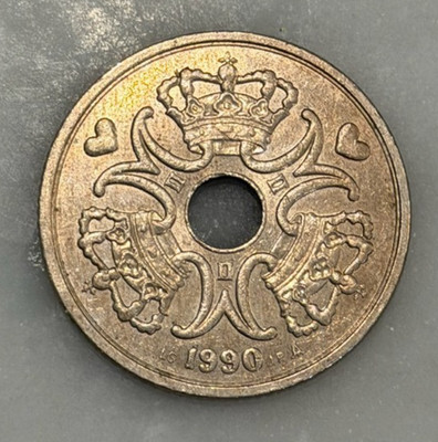 1990 Denmark 5 Kroner - AU - About Uncirculated