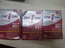 Lot Of 3 One A Day Proactive 65+ Men/ Women Complete Multivitamin 150 Ct Each