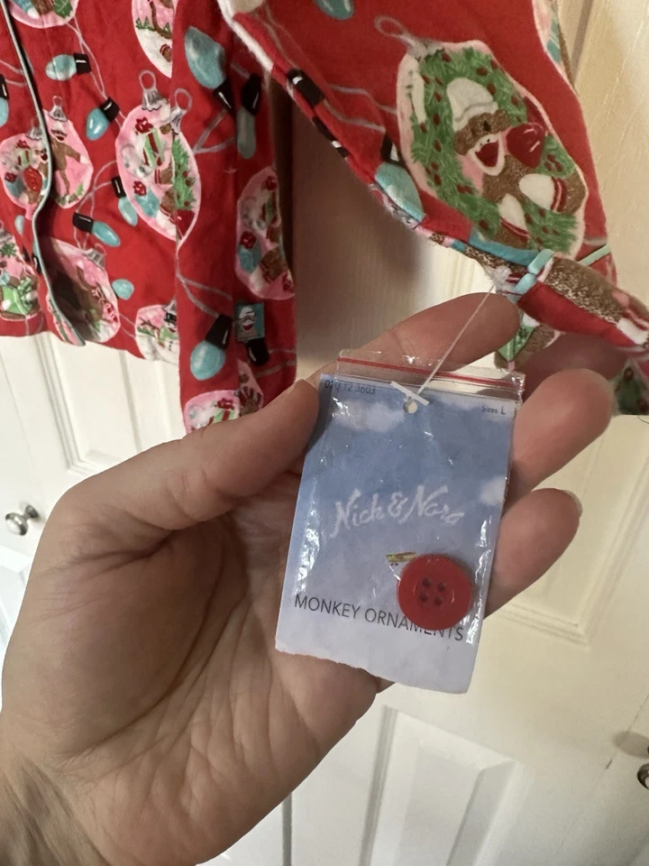 Новый с Ярлыками Nick & Nora женщин Sz L пижамы верхний носок обезьяна рождественские украшения огни - Изображение 3 из 4