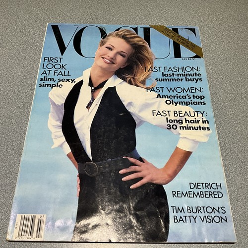 VOGUE MAGAZINE JULY 1992 Karen Mulder Cover GOOD condition FREE SH
